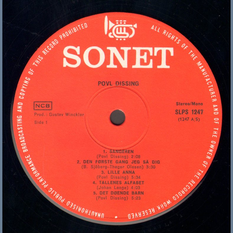 Povl Dissing - Original 1967 Danish Sonet label 11-track LP Pressing