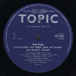 Anne Briggs - Original 1971 UK Topic label 13-track Vinyl LP