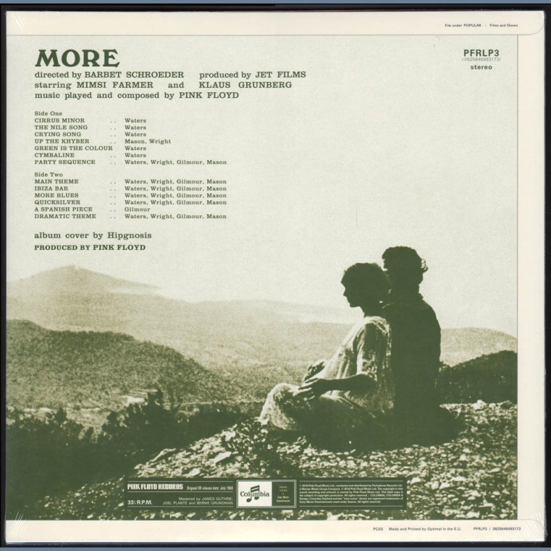 More - Music From The Film - 2016 European Pink Floyd label Remastered 180 Gram 7-track Reissue LP