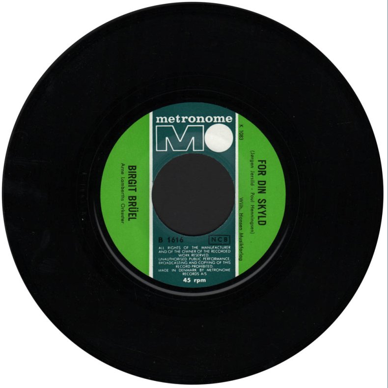 For din skyld b/w Drmme floden - Original 1965 Danish Metronome label 2-track 7" Single