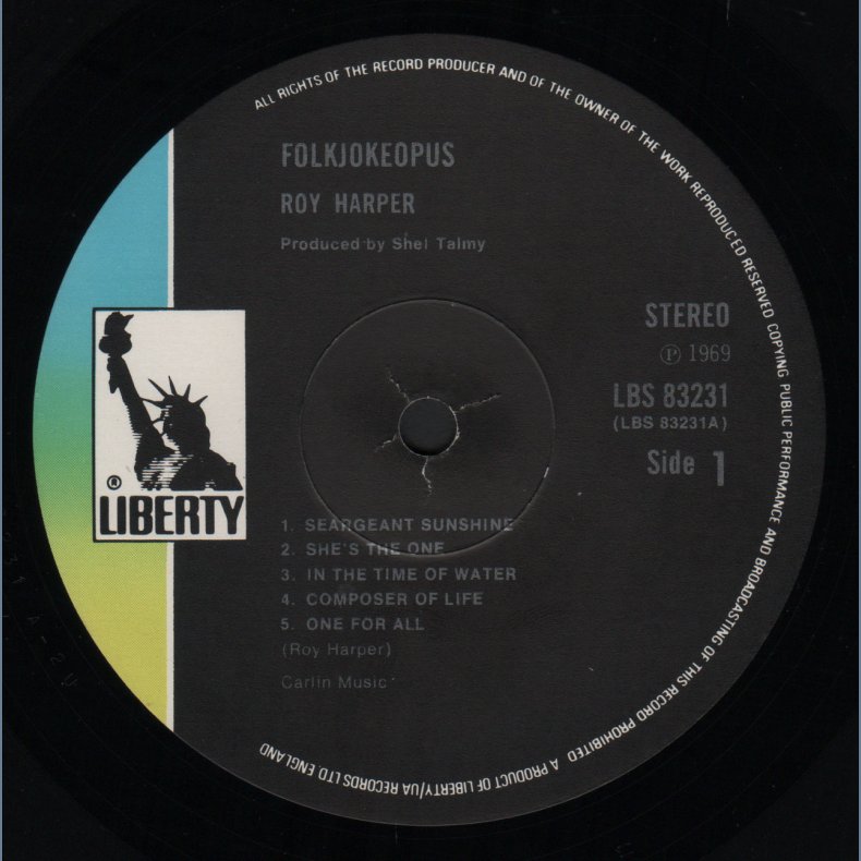Folkjokeopus - 1970 UK Liberty label 6-track 2nd Issue LP
