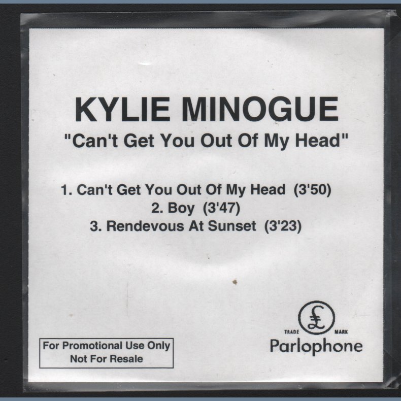 Can't Get You Out Of My Head - 2001 UK Parlophone label 3-track CD Acetate