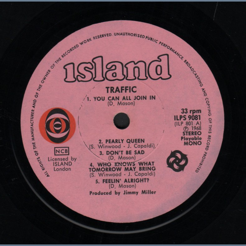 Traffic - Original 1968 Swedish Pressed 1st Stereo 10-track LP - mangler plade