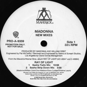 Ray Of Light  - New Mixes - 1996 US Warner Bros label 4-track Promotional Issue 12