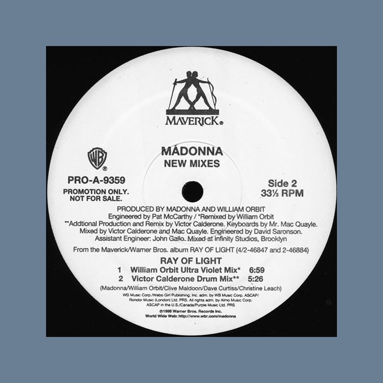 Ray Of Light  - New Mixes - 1996 US Warner Bros label 4-track Promotional Issue 12" Single