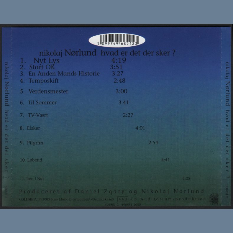 Hvad er det der sker? - 2000 Danish Columbia label 11-track CD - Autographed On Front Booklet