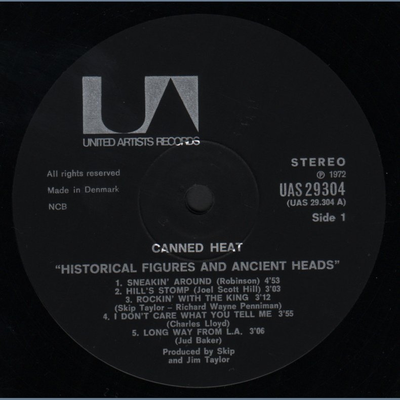 Historical Figures And Ancient Heads - 1972 Danish United Artists label 8-track LP