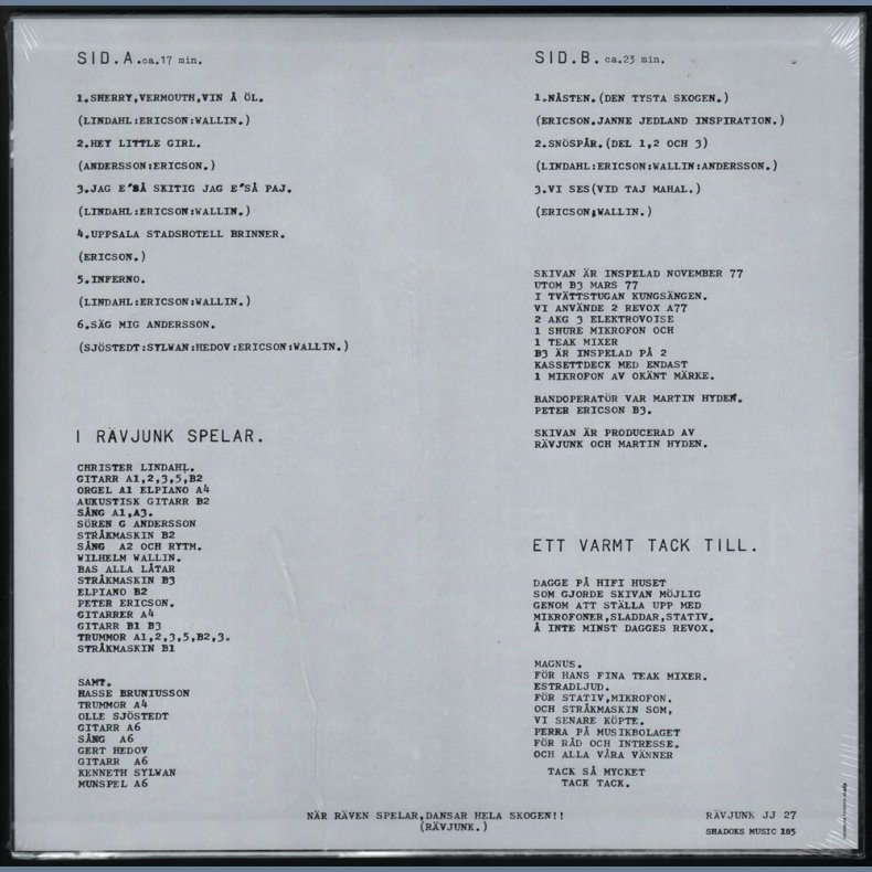 Uppsala Stadshotell Brinner - 2016 German Shadoks label 9-track LP Deluxe Reissue LP