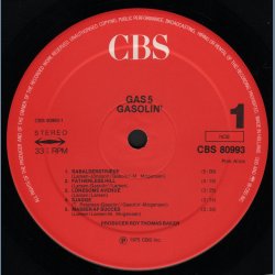 Gas 5 - 1980ies Dutch Pressed CBS label 10-track LP - All Red CBS Labels