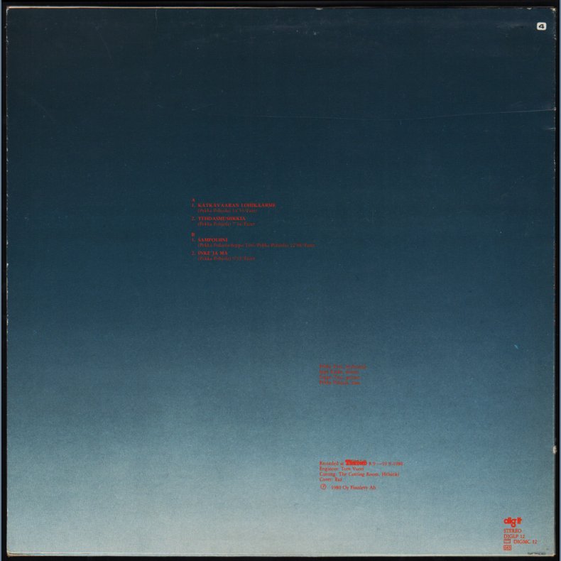 K&auml;tk&auml;vaaran Lohik&auml;&auml;rme - Original 1981 Norwegian Pressed Finland Dig It label 4-track LP