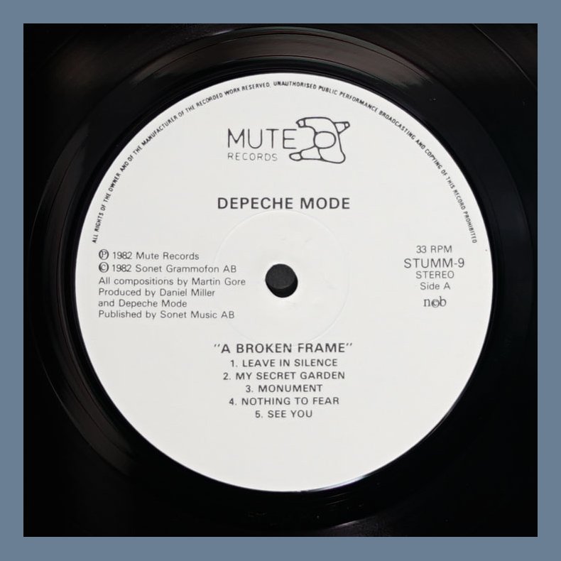 A Broken Frame - Original 1982 Scandinavian Mute label 10