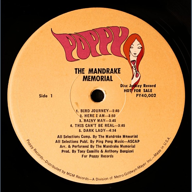 The Mandrake Memorial - 1968 US Pressed Poppy label Promotional Issue Mono 10-track LP