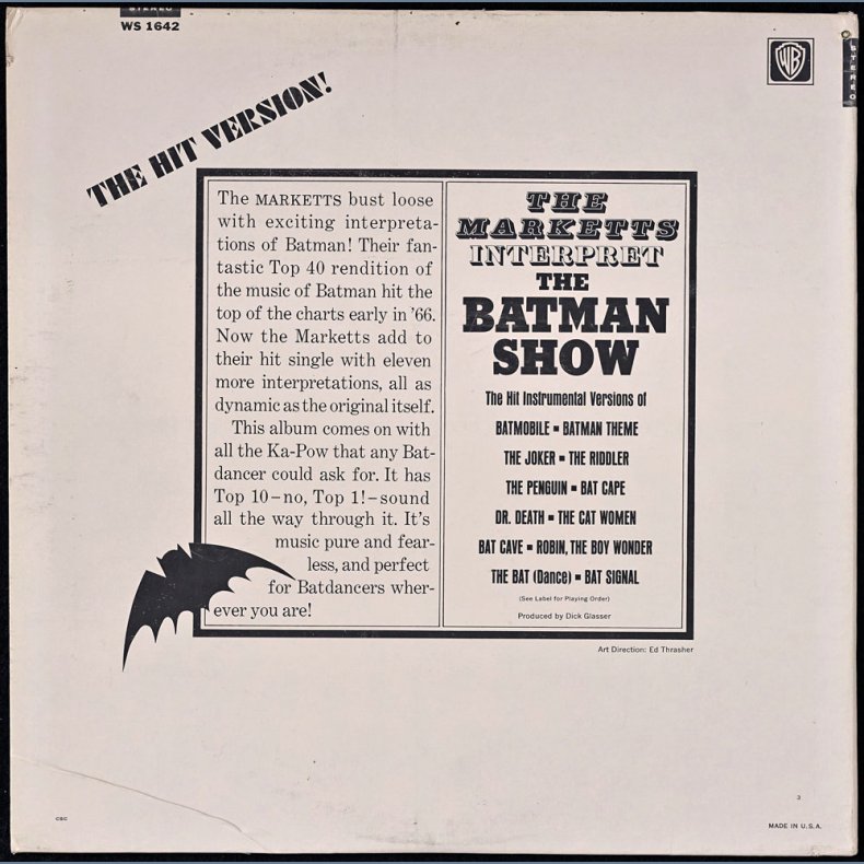 The Batman Theme Played By The Marketts - 1966 US Warner Bros label 12-track LP