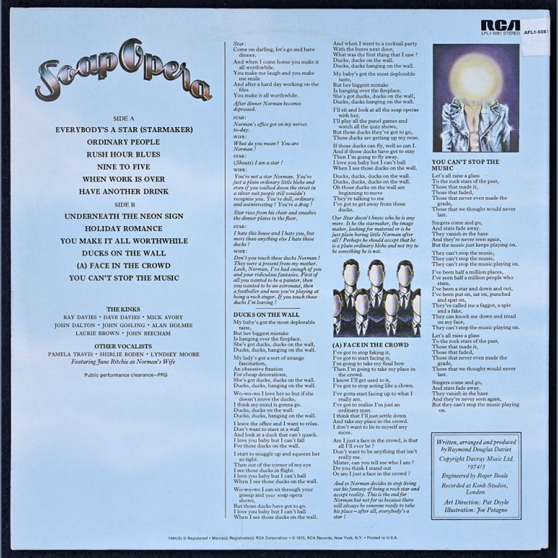 Soap Opera - 1975 US Pressed RCA label 12-track LP