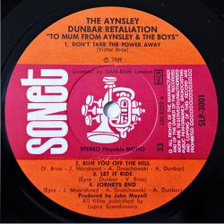 To Mum, From Aynsley And The Boys - 1969 Scandinavian Sonet label 8-track LP