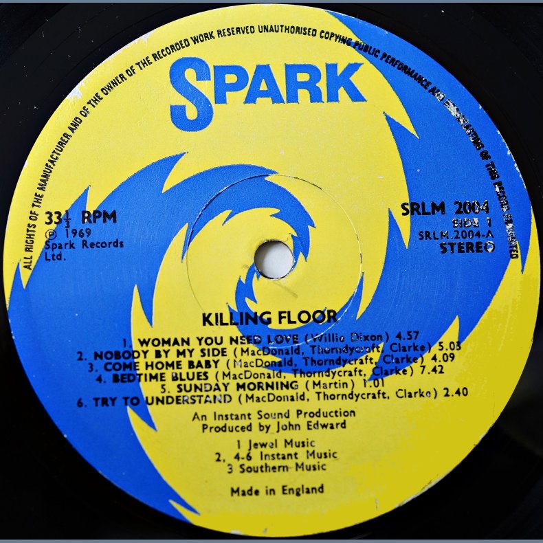 Original Killing Floor - 1973 UK Pressed Spark label 12-track LP