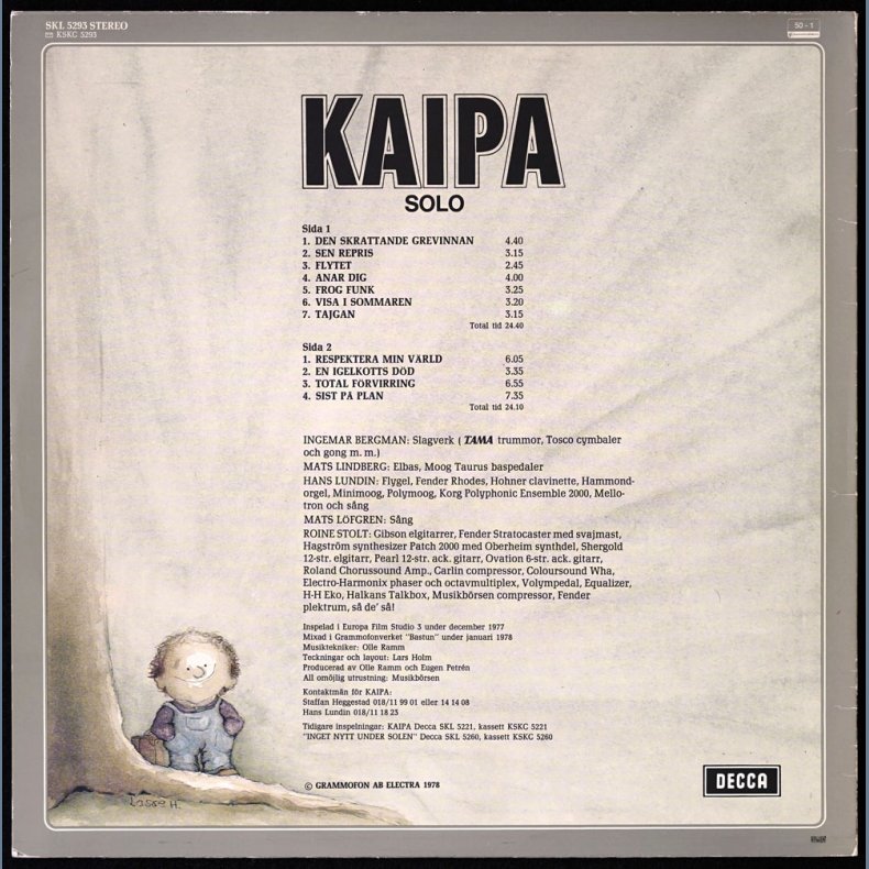 Solo - 1978 Swedish Pressed Decca label 11-track LP