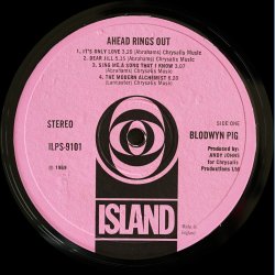 Ahead Rings Out - 1969 UK Island label 2nd Issue 9-track LP - Rough Pink 'Block' Labels 