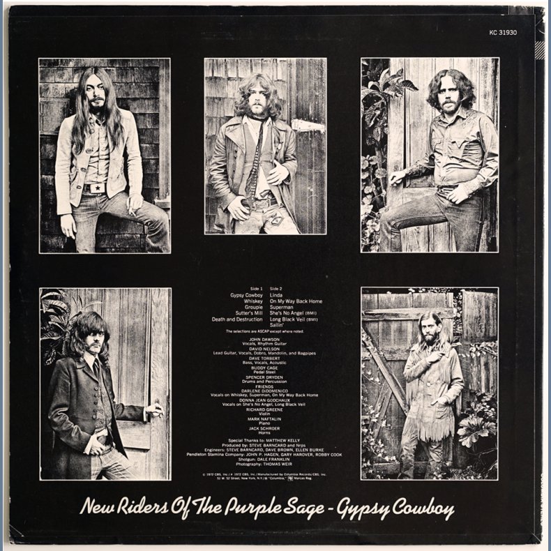 Gypsy Cowboy - 1972 US Columbia label 11-track LP
