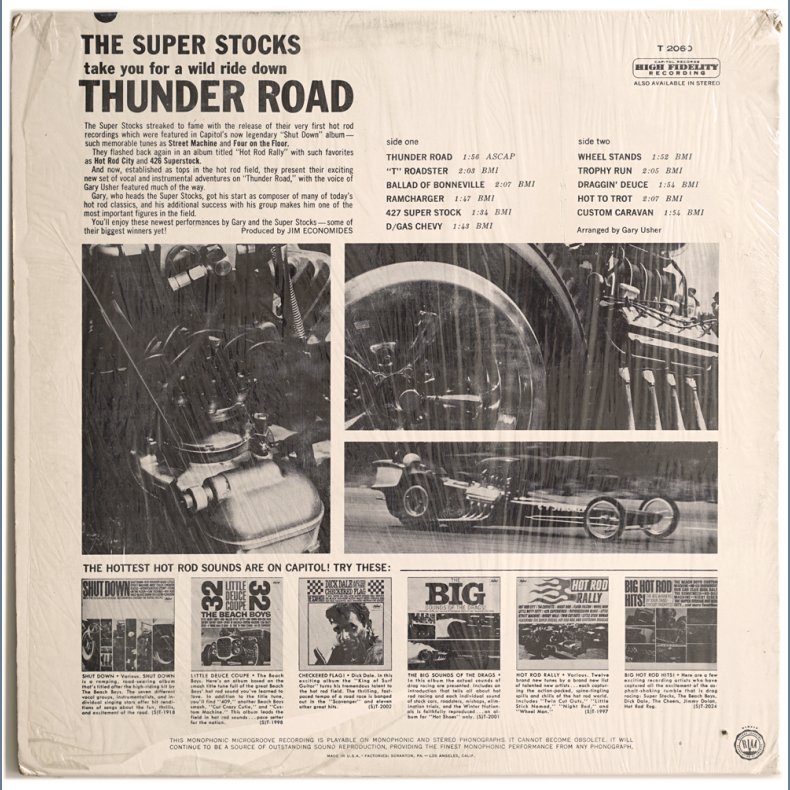 Thunder Road - 1964 US Pressed Captiol Records label 11-track Mono LP