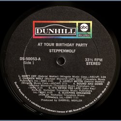 At Your Birthday Party - Original 1969 US Dunhill label 13-track LP - Die Cut Cover