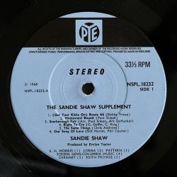The Sandie Shaw Supplement - 1968 UK Pressed Pye label 12-track Stereo LP