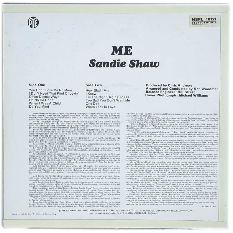 Me - 1965 UK Pressed Pye label 12-track Stereo LP
