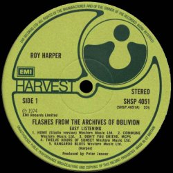 Flashes From The Archives Of Oblivion - 1974 UK Harvest label 14-track 1st Pressing 2LP Set