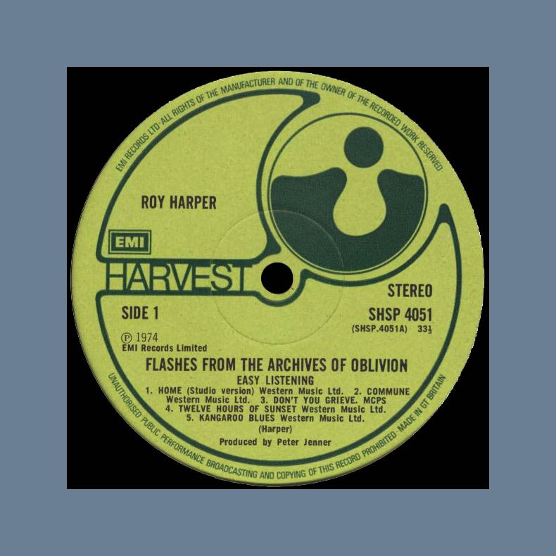 Flashes From The Archives Of Oblivion - 1974 UK Harvest label 14-track 1st Pressing 2LP Set