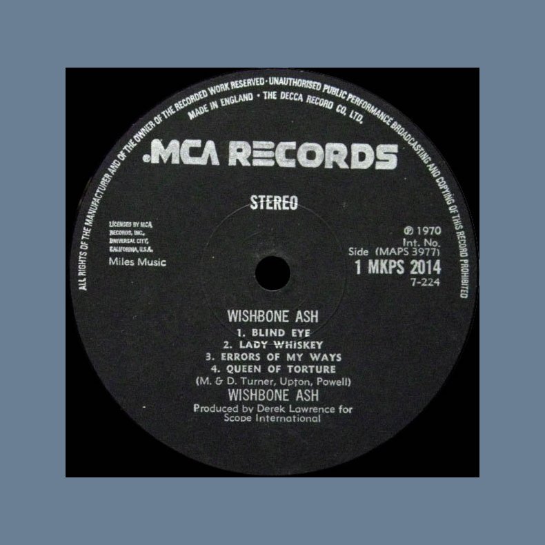 Wishbone Ash - Original 1973 UK MCA label Third Press 6-track LP    