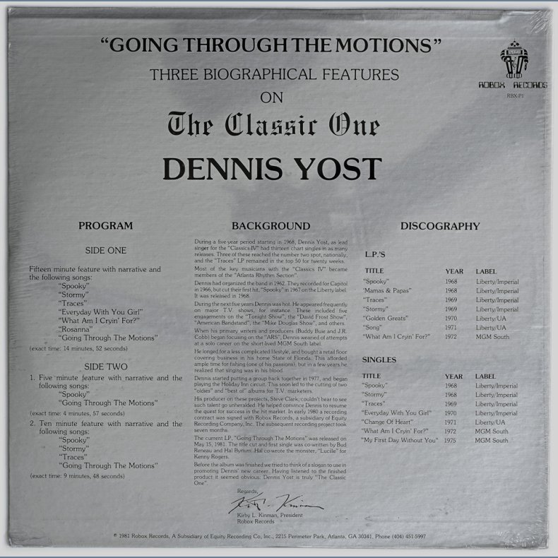 Going Through The Motions - Three Biographical Features On The Classic One - Original 1981 US LP