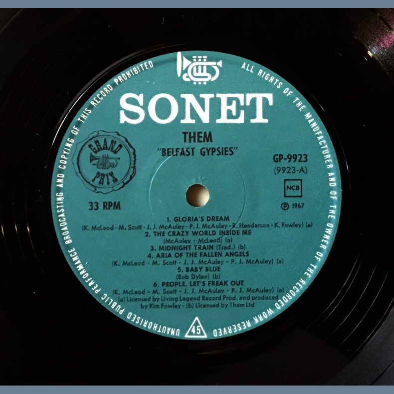 Them Belfast Gypsies - Original 1967 Swedish Sonet label 12-track LP