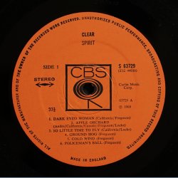 Clear - Original 1969 UK Pressed CBS label 12-track LP