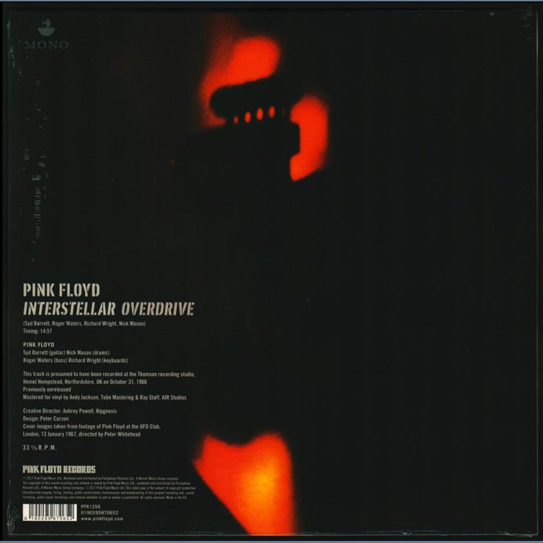 Interstellar Overdrive - 2017 Pink Floyd label Limited Edition Single Sided Mono LP