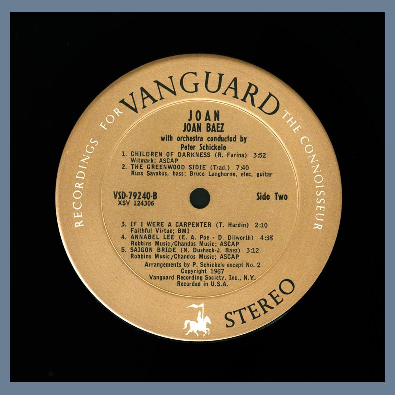 Joan - Original 1967 US Pressed Vanguard label 12-track Stereo LP