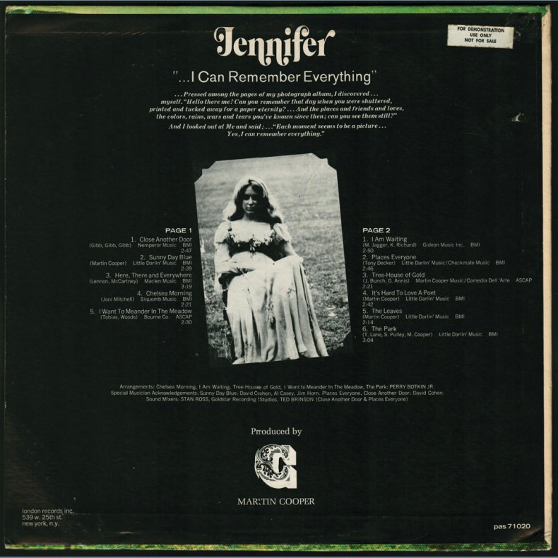 ... I Can Remember Everything - 1968 US Pressed Parrot label 11-track Stereo LP