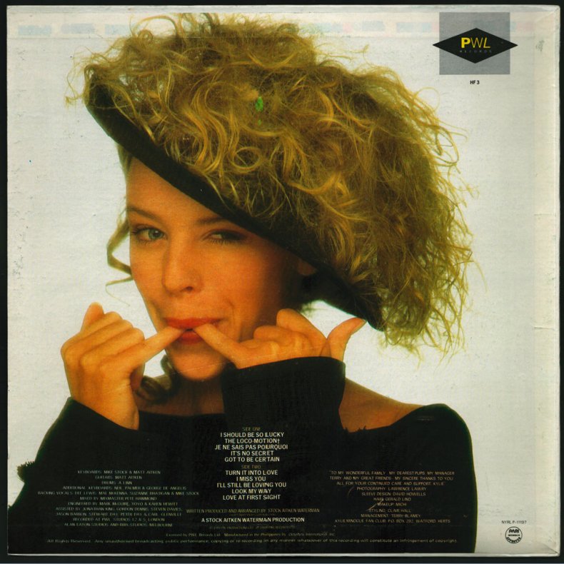 Kylie - Original 1988 Philippine Pressed PWL label 10-track LP