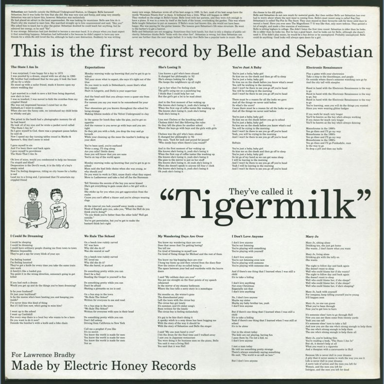 Tigermilk - Original 1996 UK Pressed Electric Honey label 10-track LP