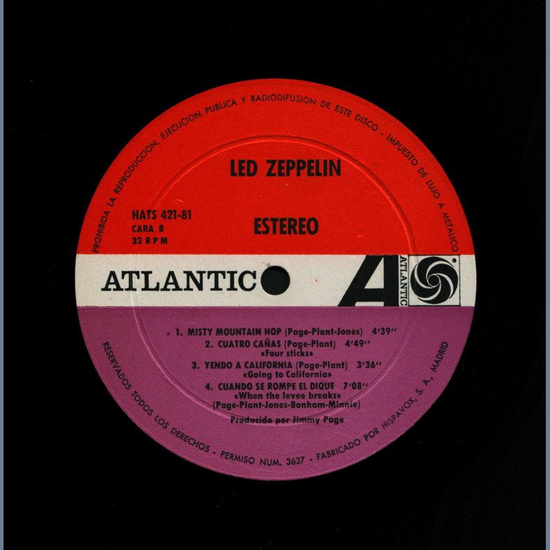 LED ZEPPELIN★Same UK Atlantic Red/Maroon LED ZEPPELIN☆Same UK Atlantic Red/Maroon