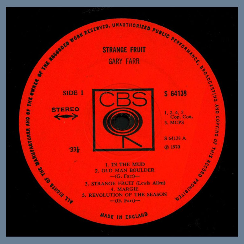 Strange Fruit - Original 1970 UK CBS label 10-track LP