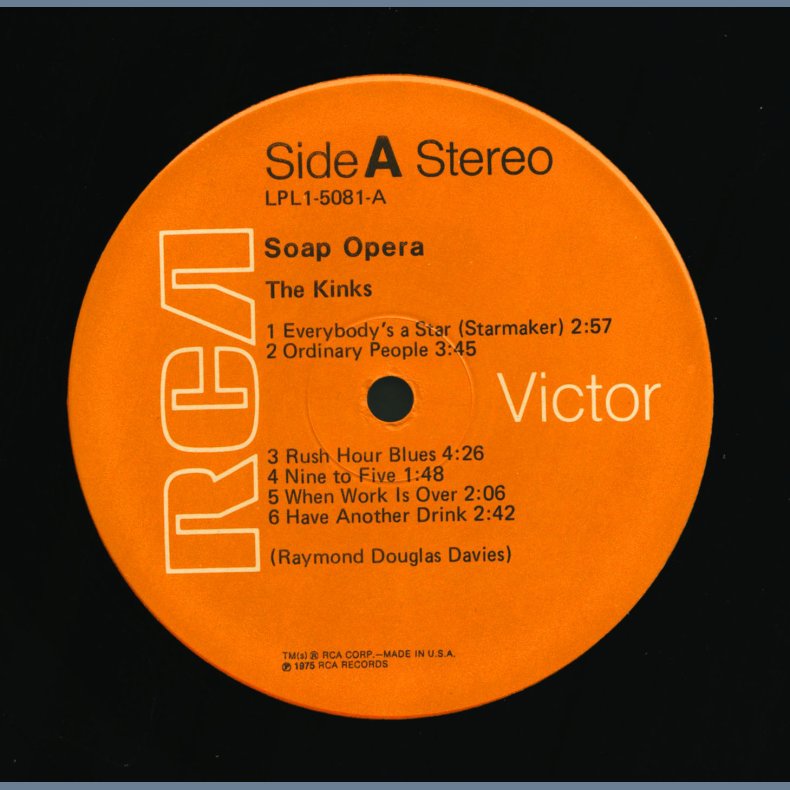 Soap Opera - Original 1975 US Pressed RCA label 12-track LP - Orange labels, Hollywood pressing