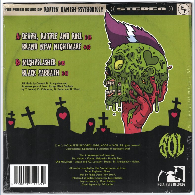 Death Rattle... And Roll! - 2020 Danish Hola Pete label Limited Edition Clear Pink 4-track 7" Single