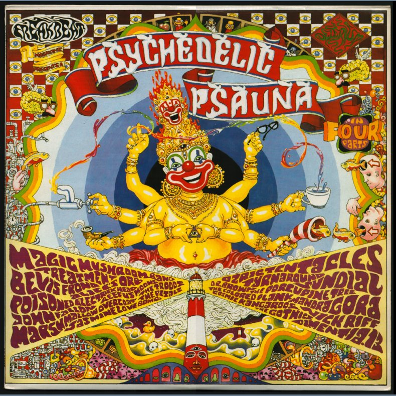 Psychedelic Psauna - 1991 UK Delerium label 23-track Red &amp; Green Limited Numbered 2LP Set