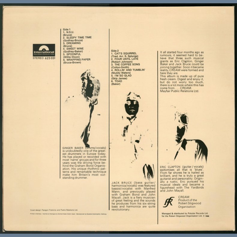 Fresh Cream - Late 1960ies Scandinavian Distributed Polydor label 12-track Stereo LP