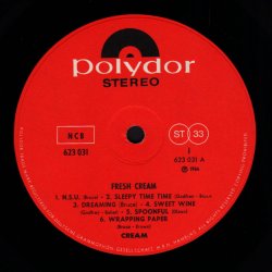 Fresh Cream - Late 1960ies Scandinavian Distributed Polydor label 12-track Stereo LP