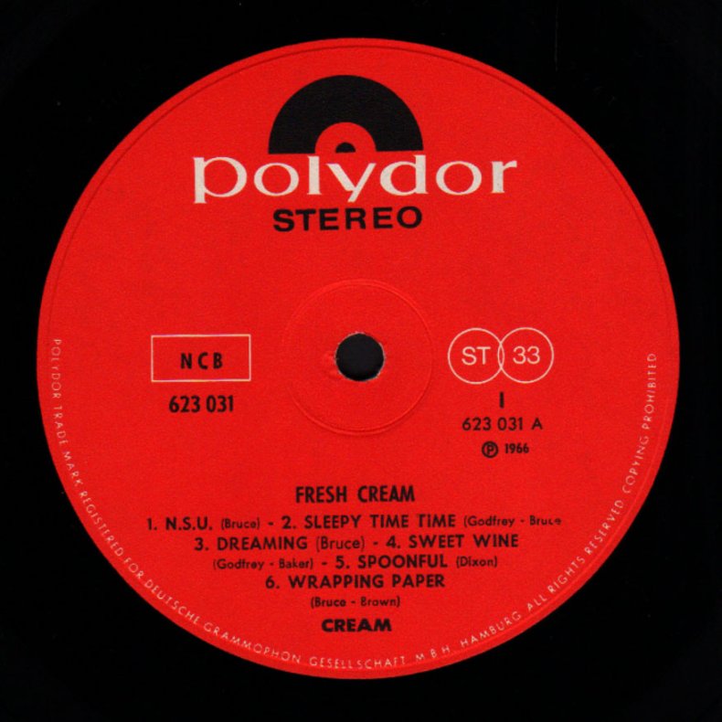 Fresh Cream - Late 1960ies Scandinavian Distributed Polydor label 12-track Stereo LP