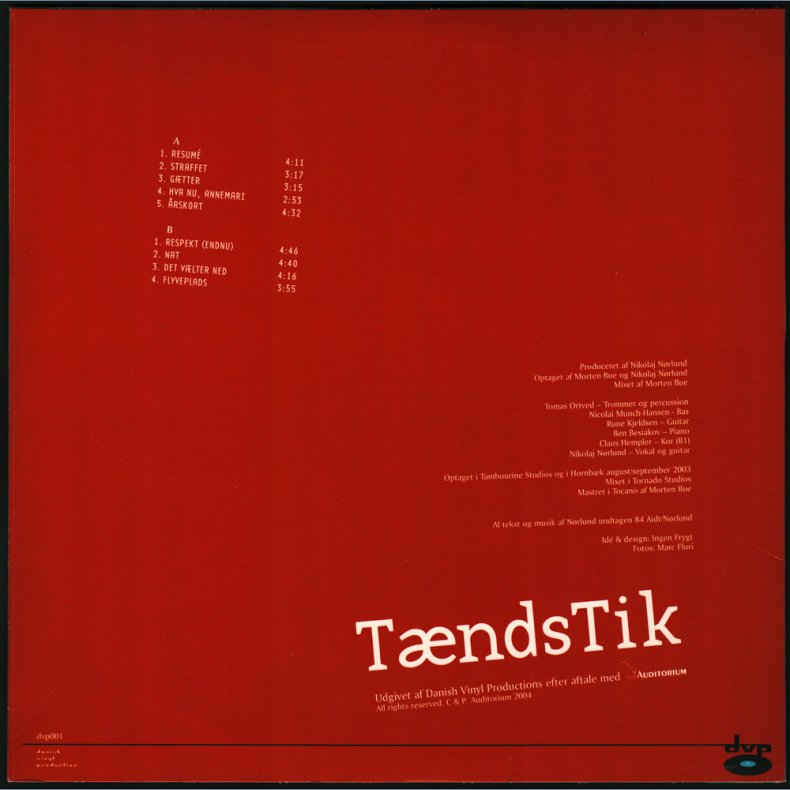 Tndstik - 2004 Danish Vinyl Productions label limited edition 9-track LP