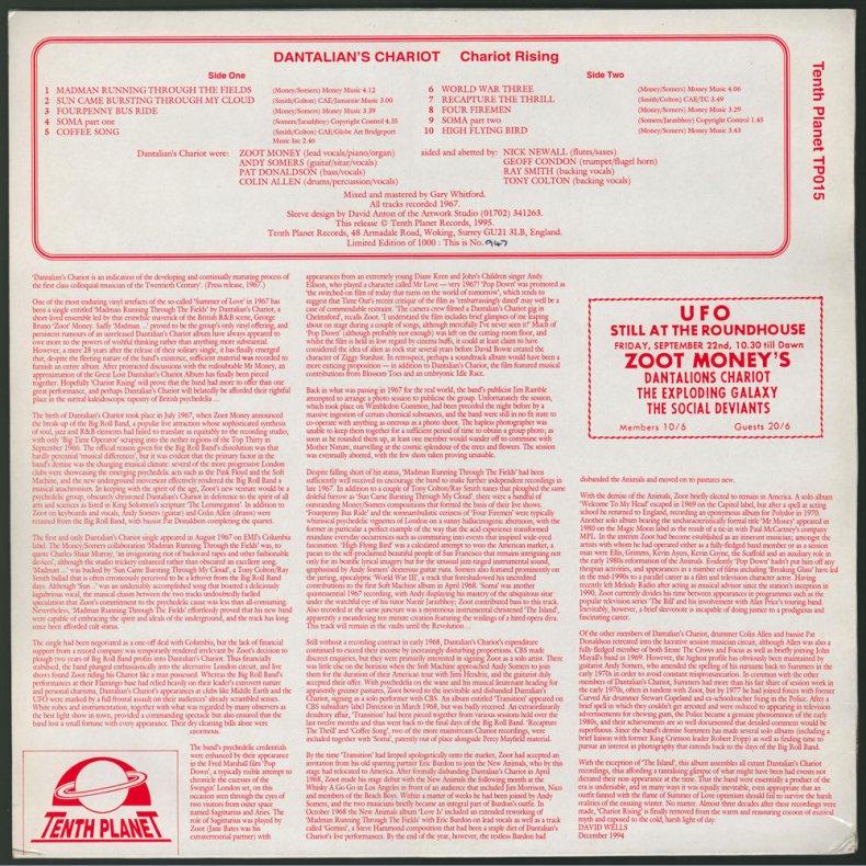 Chariot Rising - 1994 UK Tenth Planet label 10-track LP