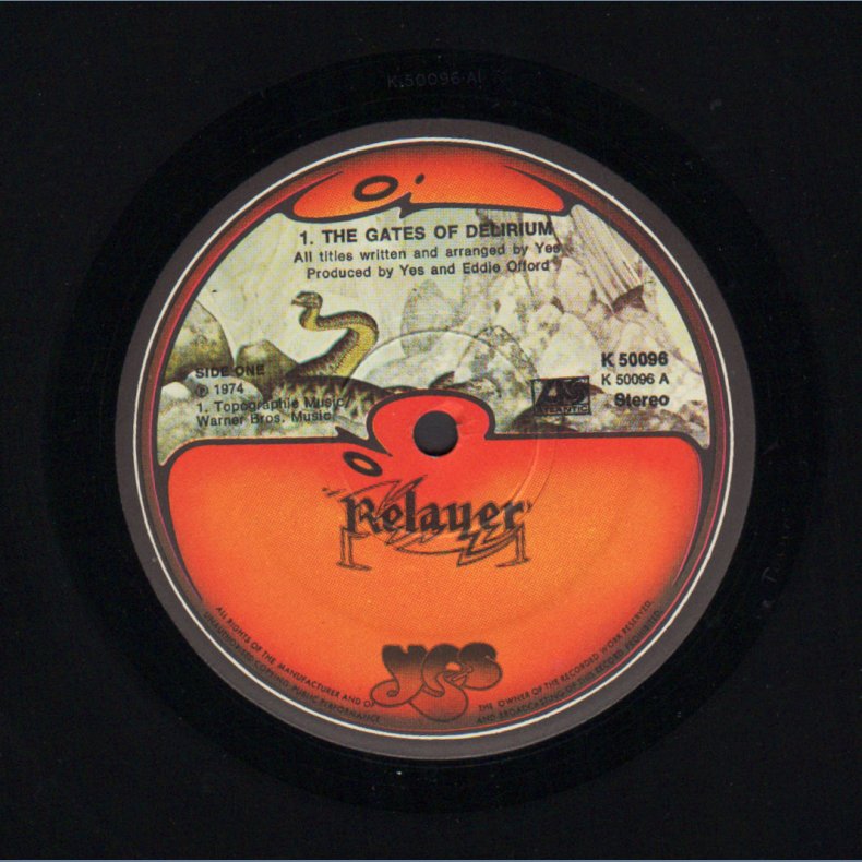 Relayer - Original 1974 UK Atlantic label 3-track LP - No Inner Sleeve