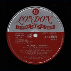 The Unique Thelonious - Original 1957 UK London label 7-track LP